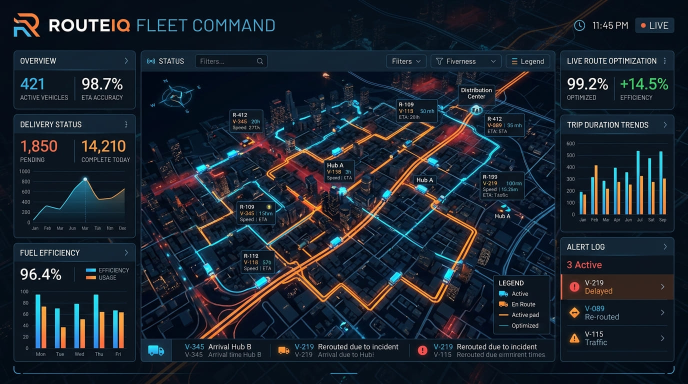 RouteIQ Fleet Command dashboard preview